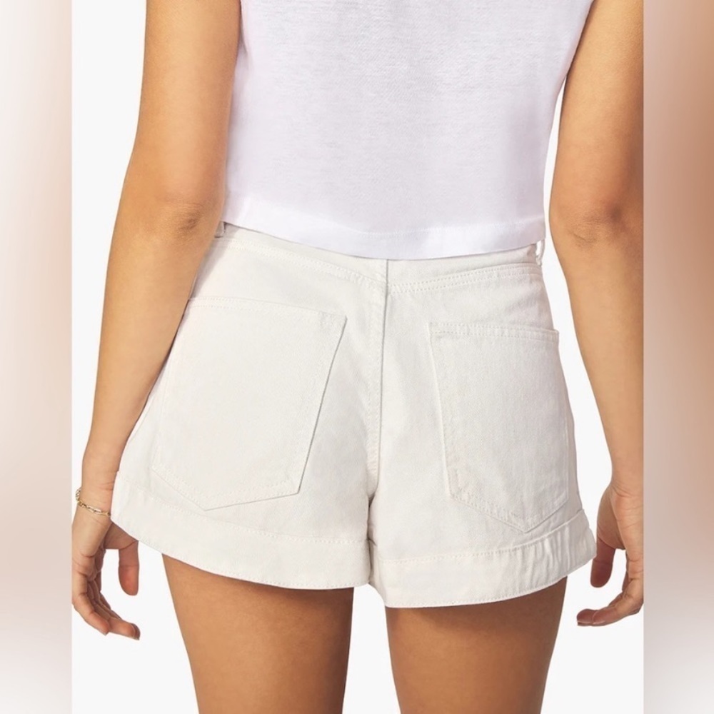 NEW We Wore What White Denim Shorts Cutoffs Seamed Flare Classic Size 26 - Picture 4 of 12